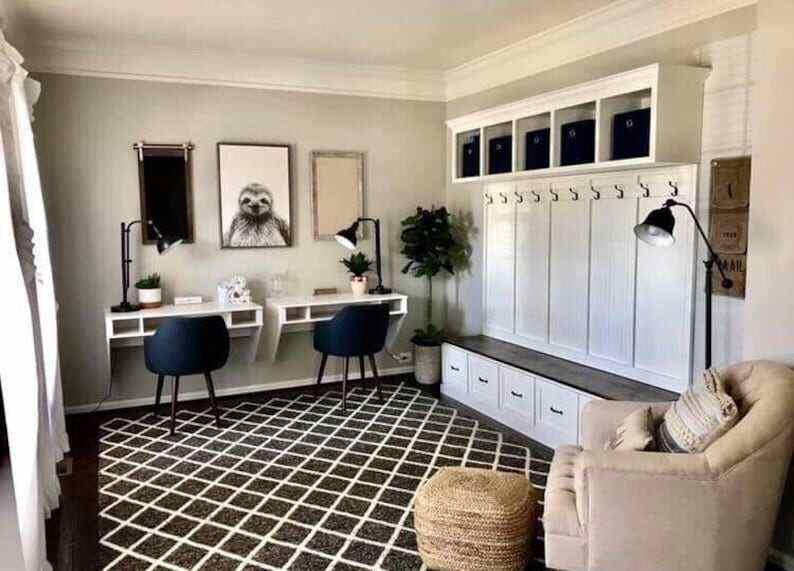 NEW YORK 5-section Mudroom bench with storage