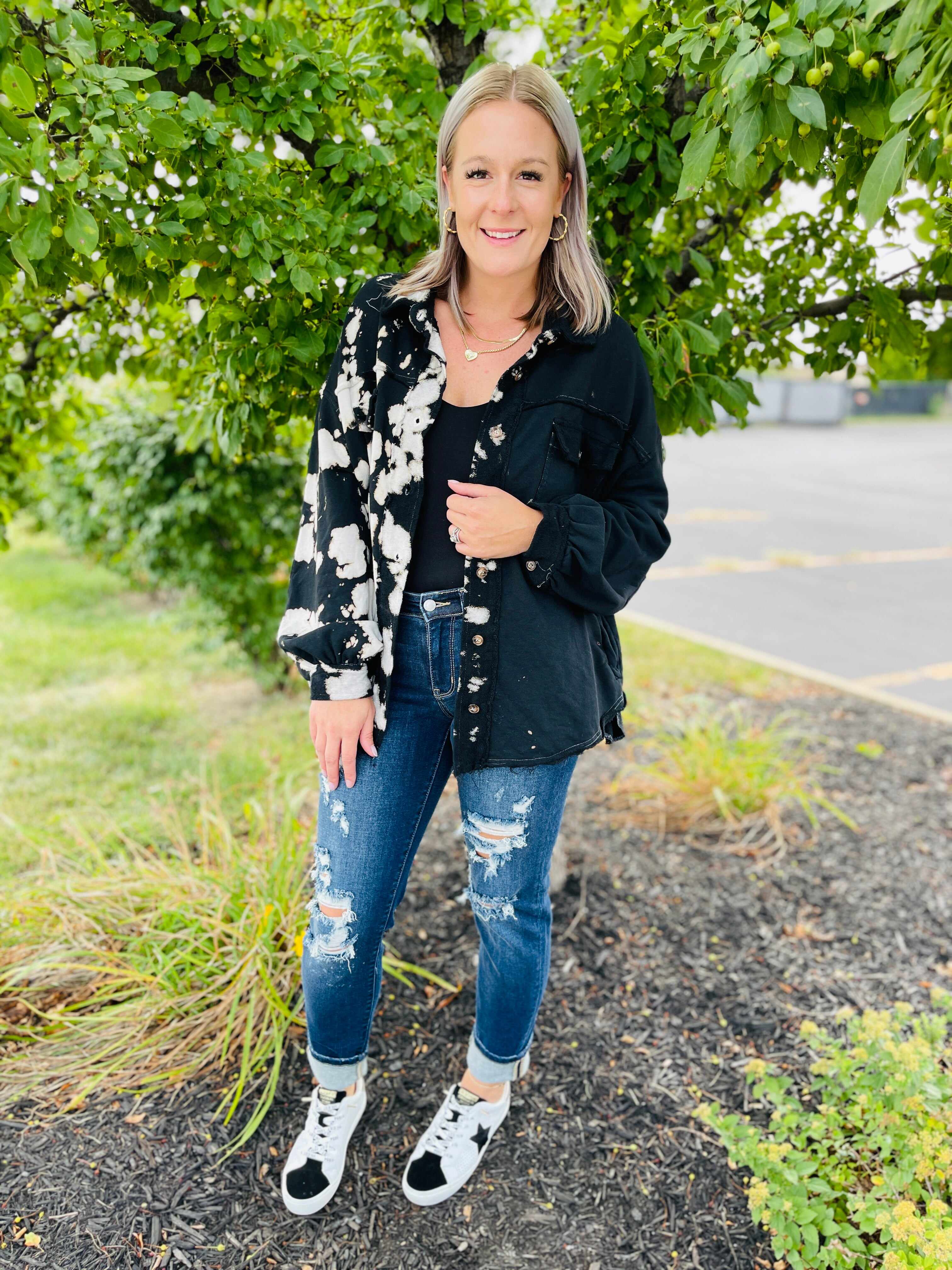 RESTOCK! Plus/Reg Bleach Bleach Baby Boyfriend Jeans