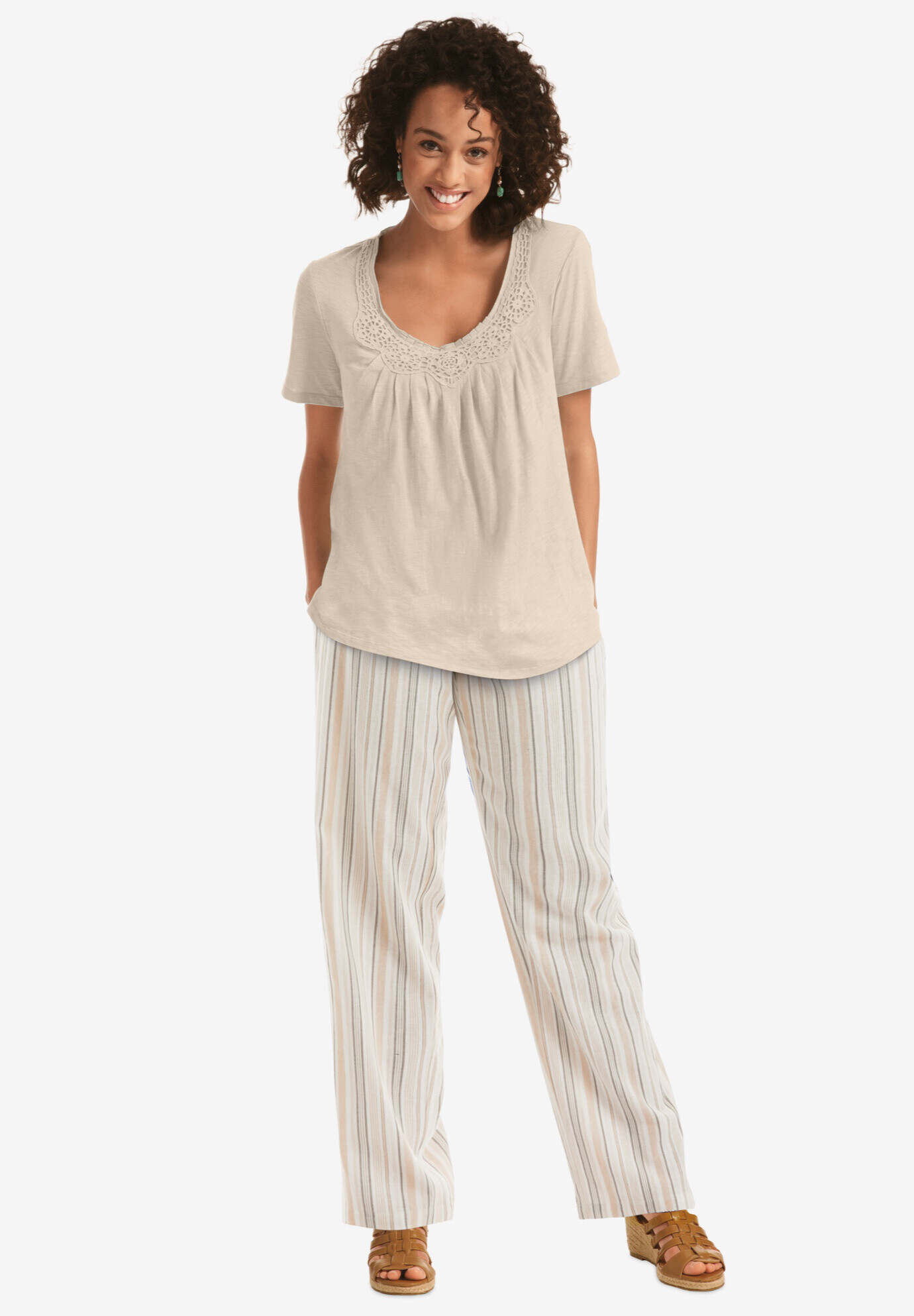Straight Leg Linen Pant