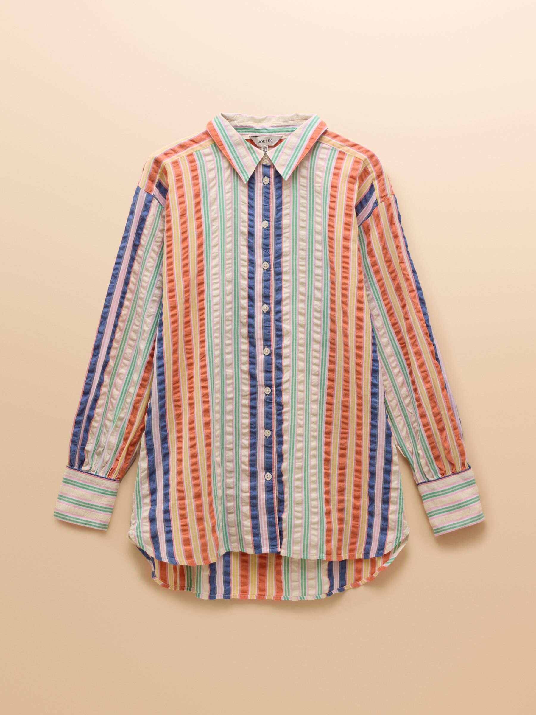 Sara Multi Striped Long Sleeve Seersucker Shirt