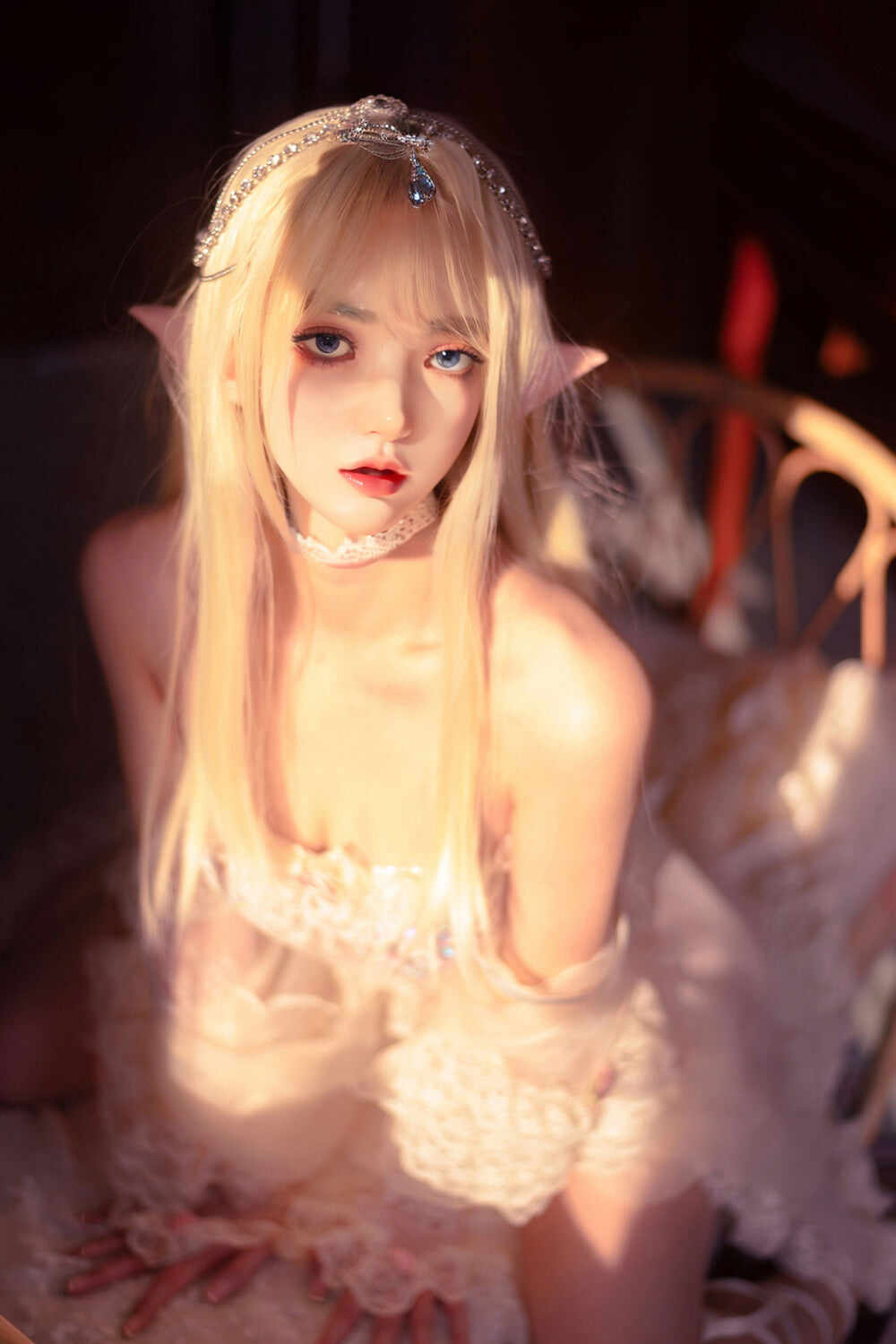 Hazel 4.92ft/ 150cm M8 Full Silicone Flat Chested Lovely ELF Real-life Blowjob Hentai Sex Doll
