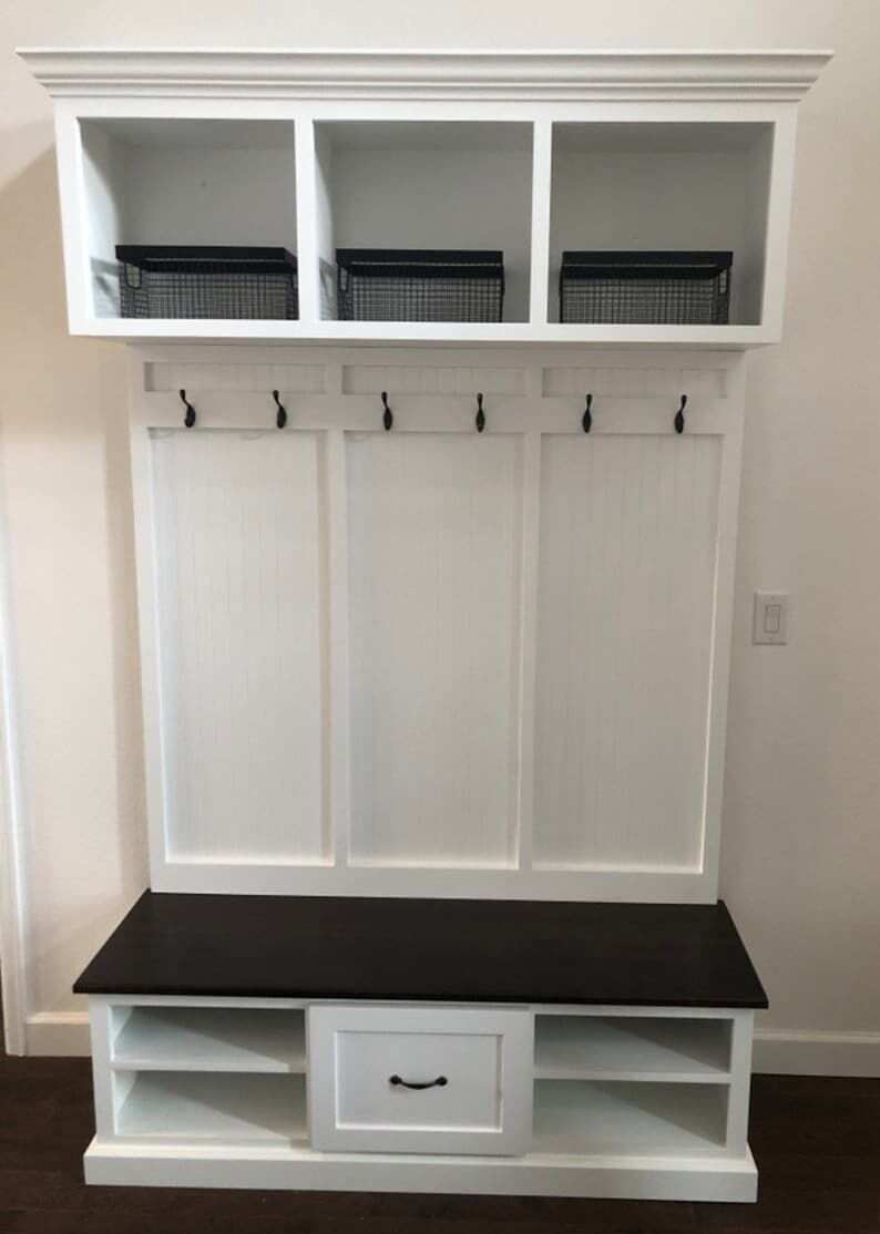 BIRMINGHAM 3-section Entryway bench with storage