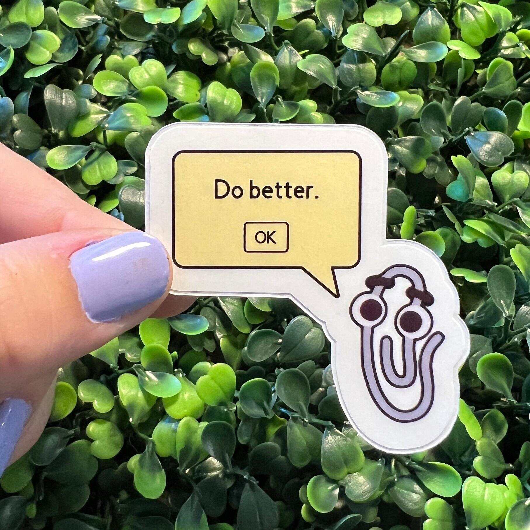 📎Clippy the Paperclip Funny Stickers / WATERPROOF / Easy Peel