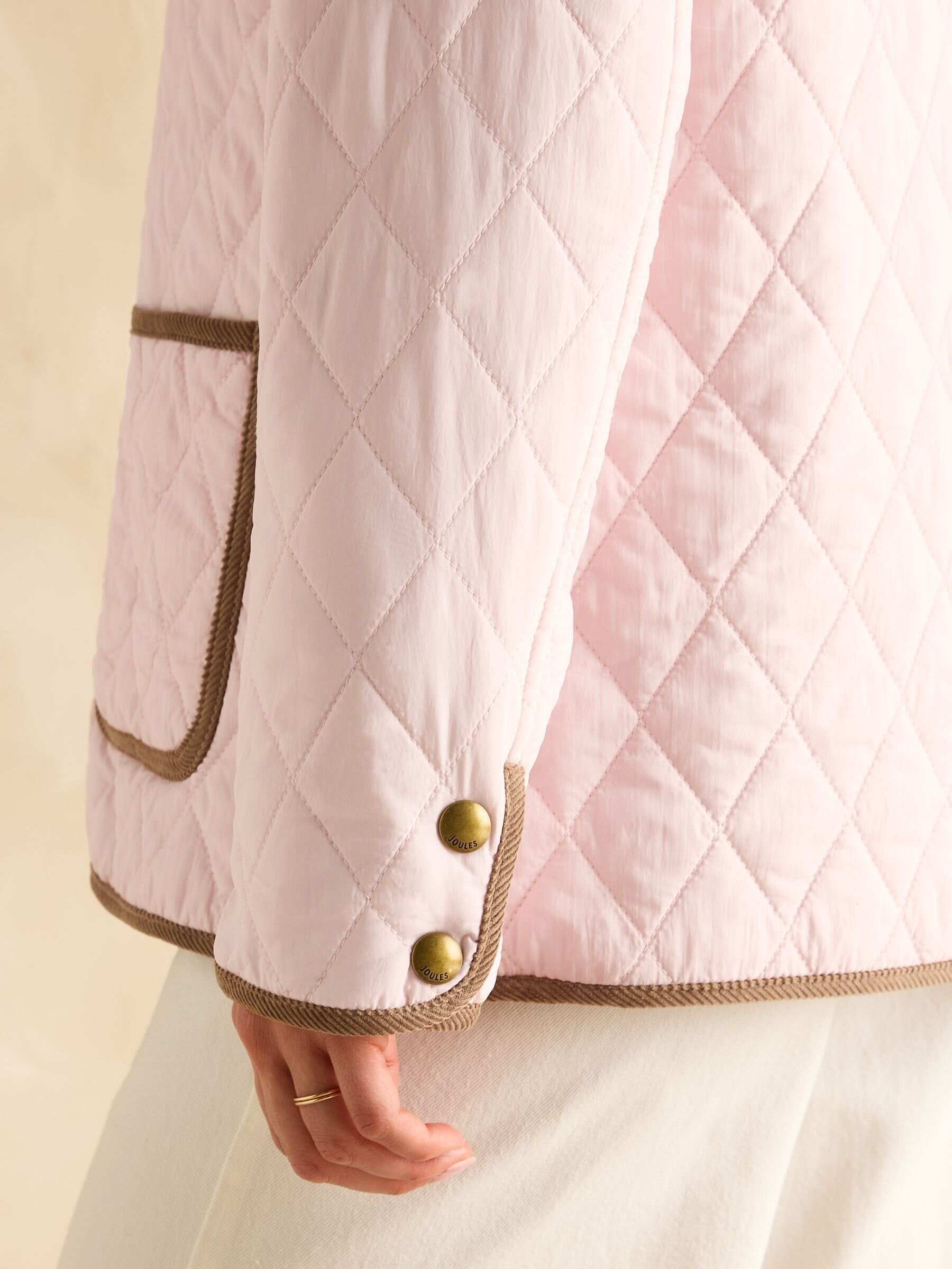 Quinn Pink Showerproof Diamond Quilted Coat