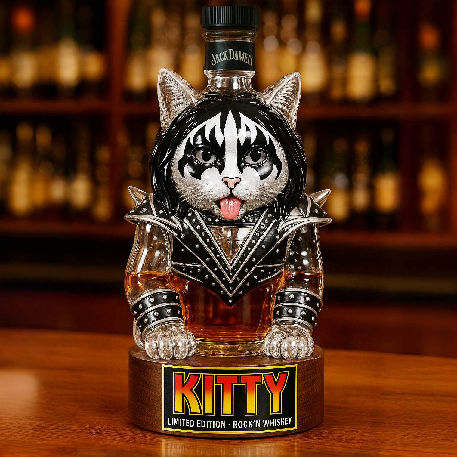 KISS Kitty Whiskey Bottle
