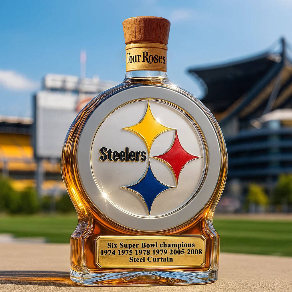 Pittsburgh Steelers Honor Whiskey Bottle