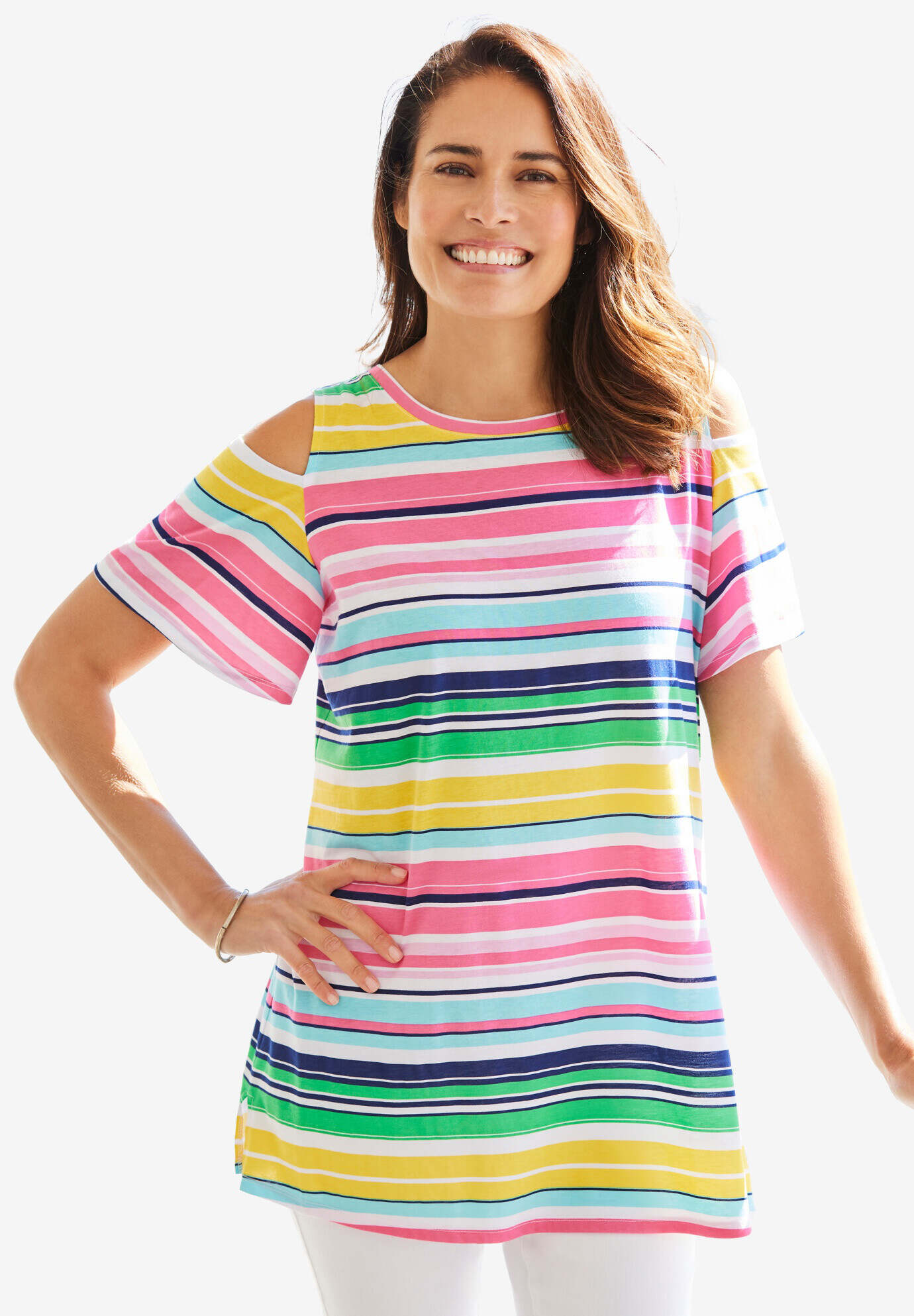 Short-Sleeve Cold-Shoulder Tee