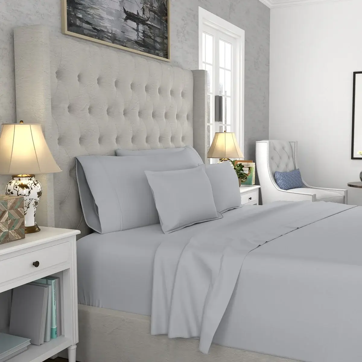 Color Sense 1200TC Premium Cotton-Blend Wrinkle-Resistant Sheet Set
