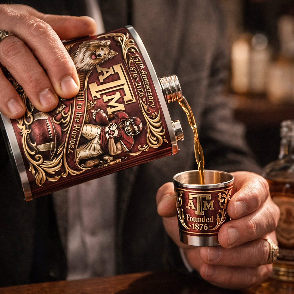 Texas A&M 150th Anniversary Flask Gift Set