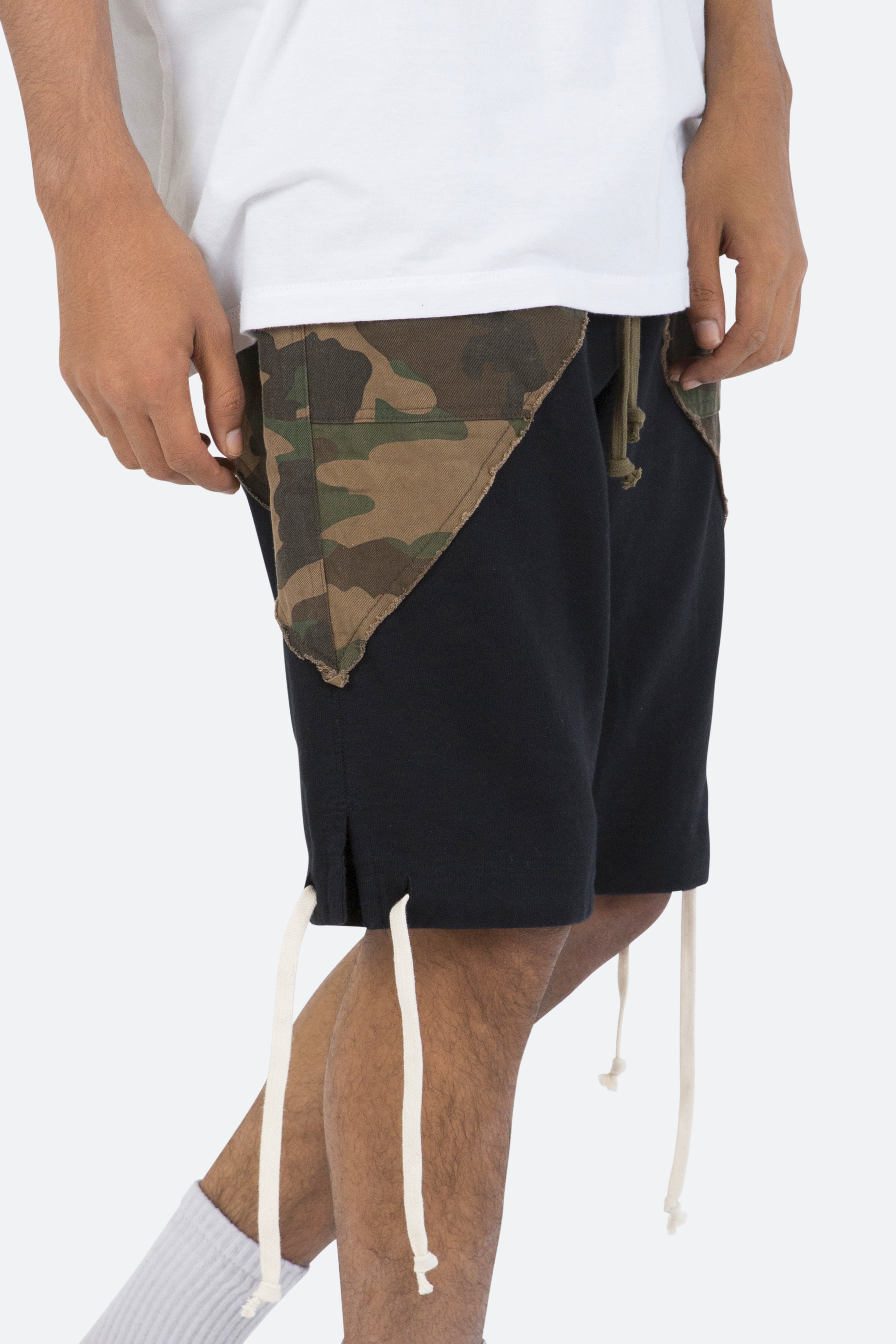 Paneled Sweatshorts - Camo/Black