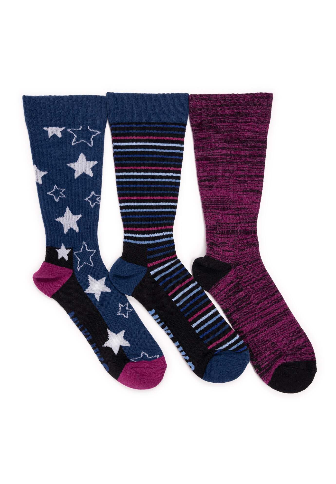 Women'S 3 Pack Cotton Compression Crew Socks