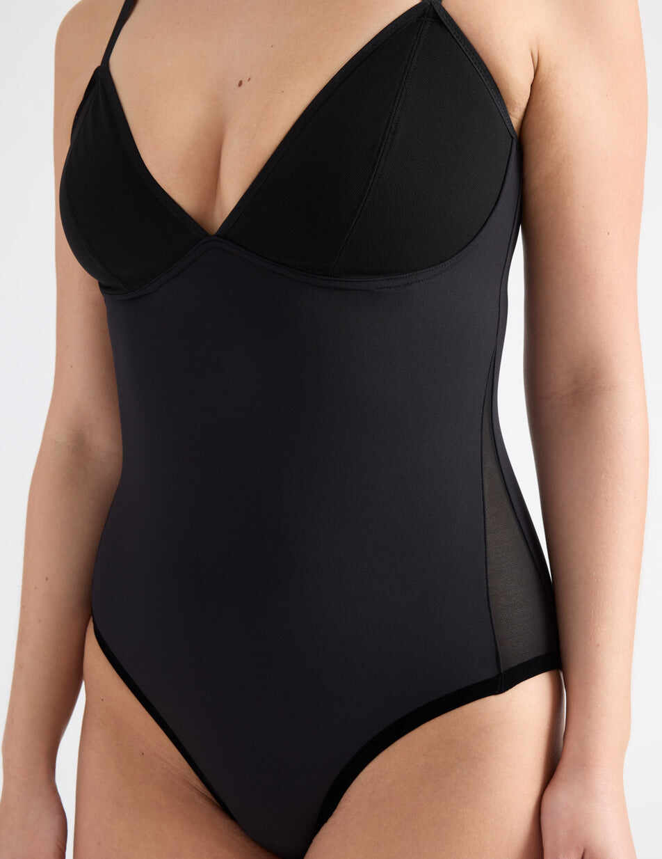 Mesh Deep V Bodysuit