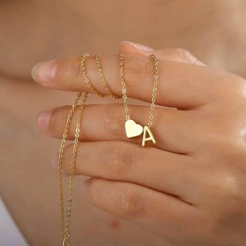 🔥Last Day 69% OFF ✨Personalized Gold Heart A-Z Initial Necklace Jewelry Gift for Her