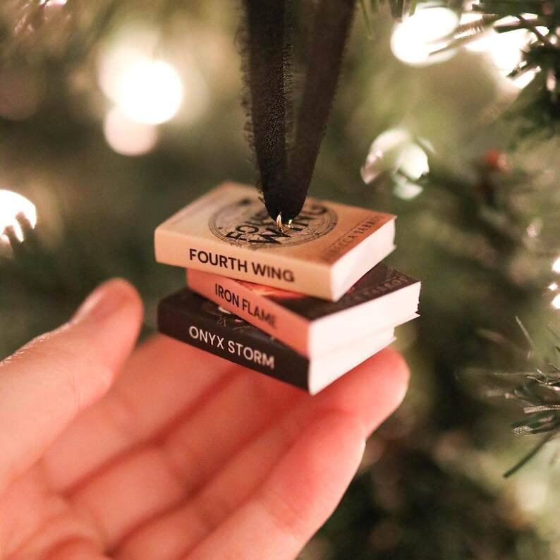 Fourth Wing Mini Book Stack Ornament