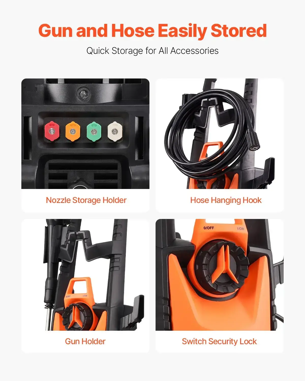 Electric Pressure Washer Max 4500 PSI 3.2 GPM with Nozzles & Foam Cannon