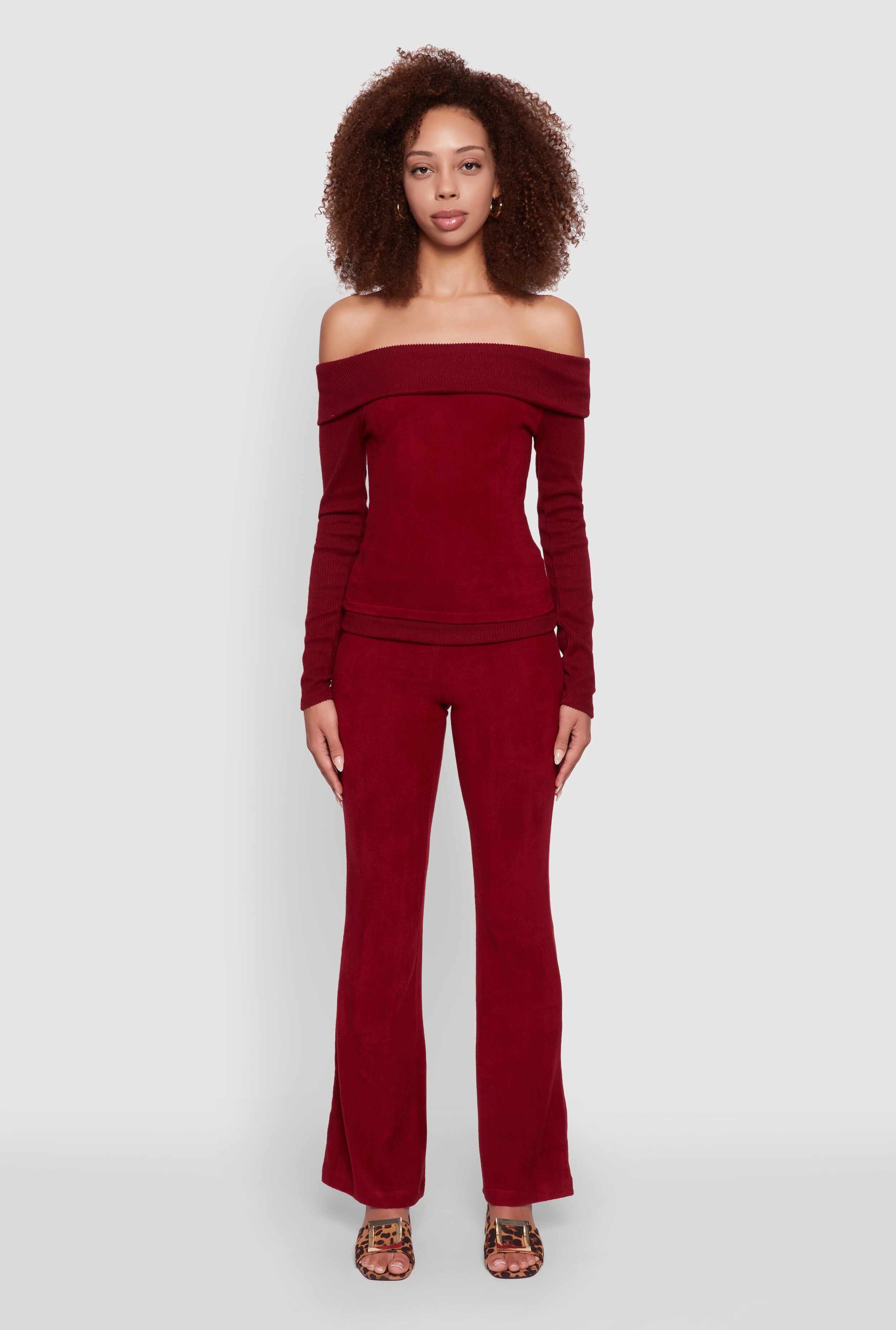 Haute Monde High Waisted Flare Leg Pants