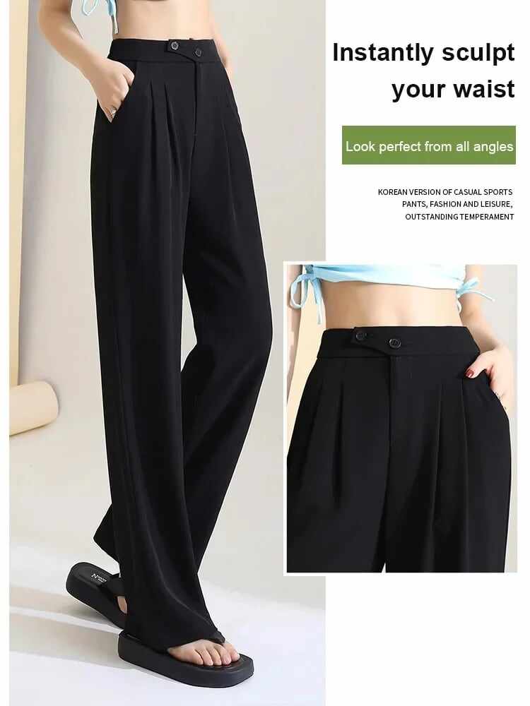 🔥2025 New Figure-flattering versatile high-waisted wide leg trousers