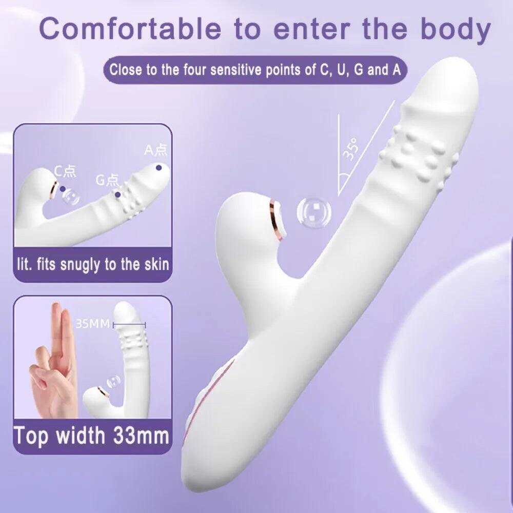 Multifunctional Suction & Licking Dildo – Thrusting Vibration Anal & Vaginal Stimulator