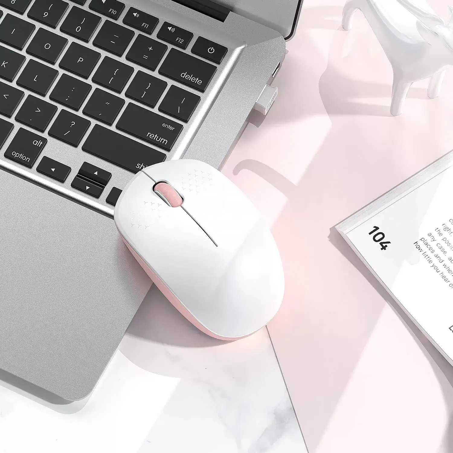 seenda Wireless Mouse, 2.4G Noiseless Mouse with USB Receiver - Portable Computer Mice for PC, Tablet, Laptop with Windows System - Mint Green