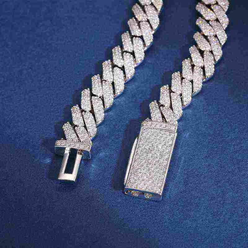 Test10mm S925 2 Rows Moissanite Cuban Link Bracelet