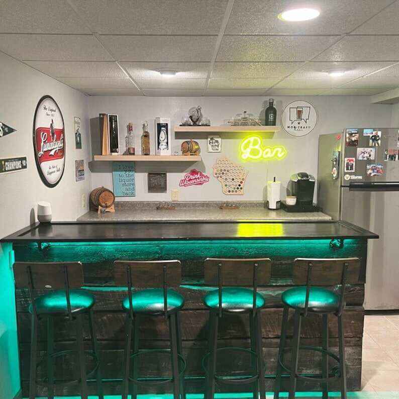 Bar-outdoor bar-home bar-indoor bar-basement bar-bars-wood bar-rustic decor-Barn wood-Man Cave Bar-Primitive-Handmade Furniture & Decor