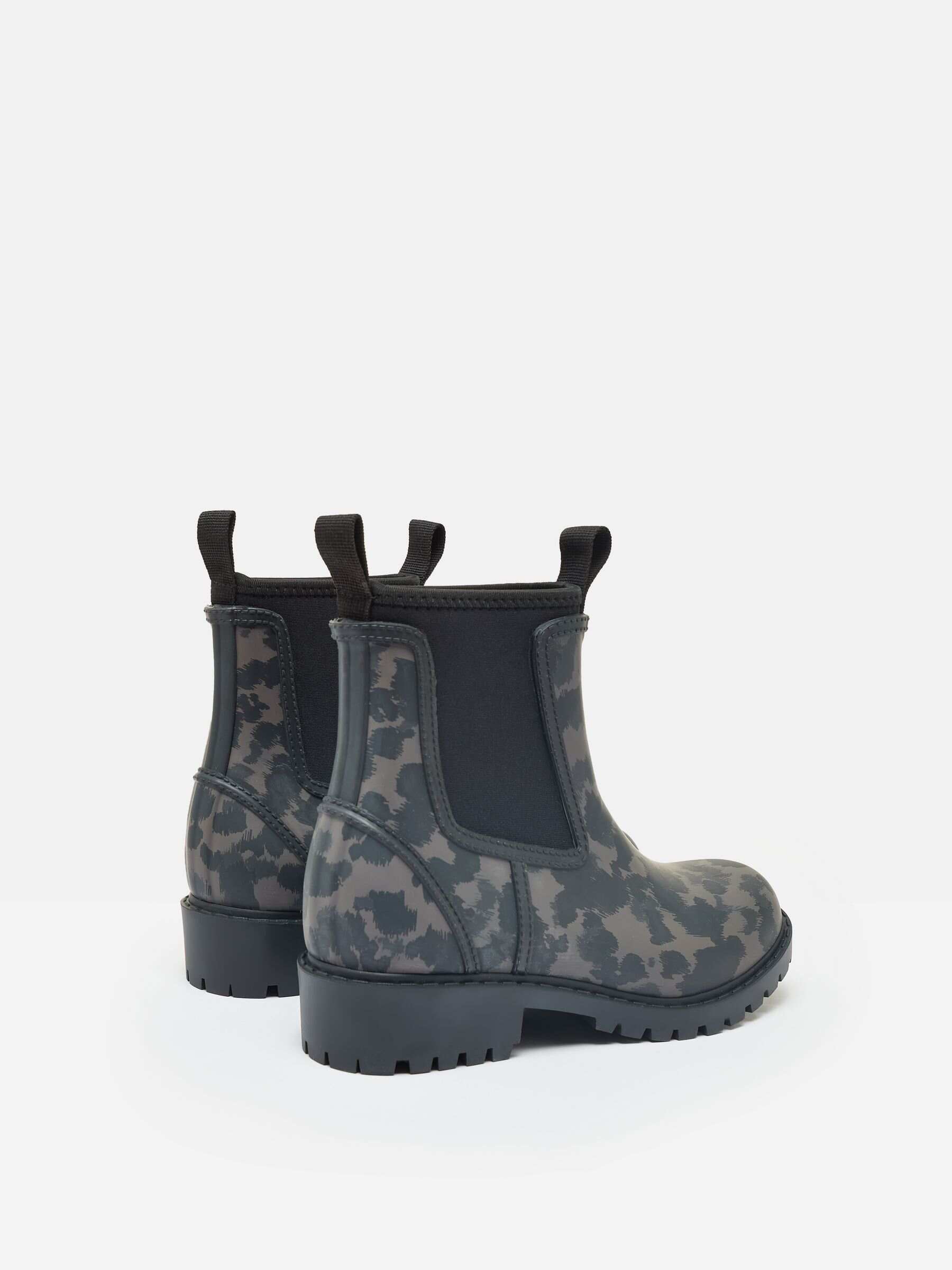 Oakfield Black/Animal Short Neoprene-Lined Ankle Wellies