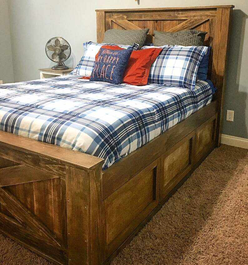 DOUGLAS rustic solid wood bed frame
