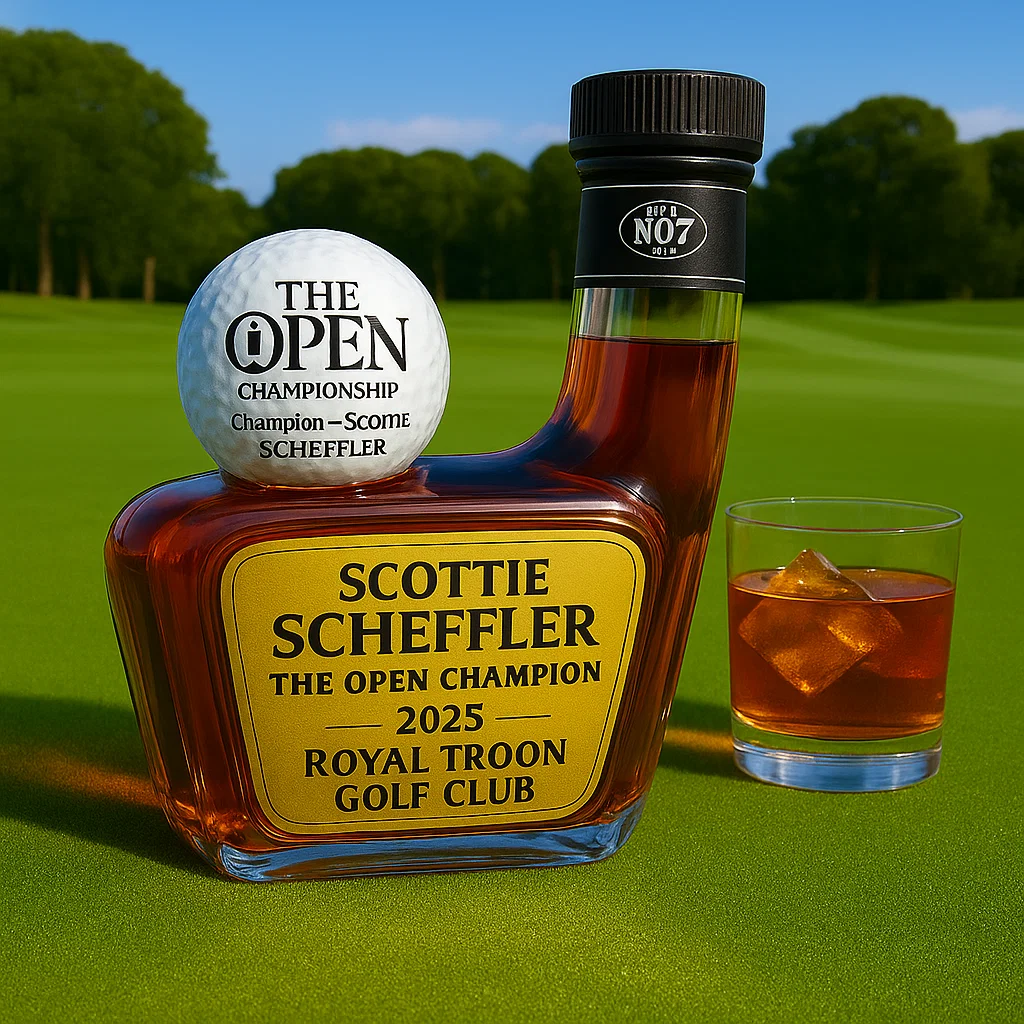 SCOTTIE SCHEFFLER 2025 OPEN CHAMPION Whiskey Bottle