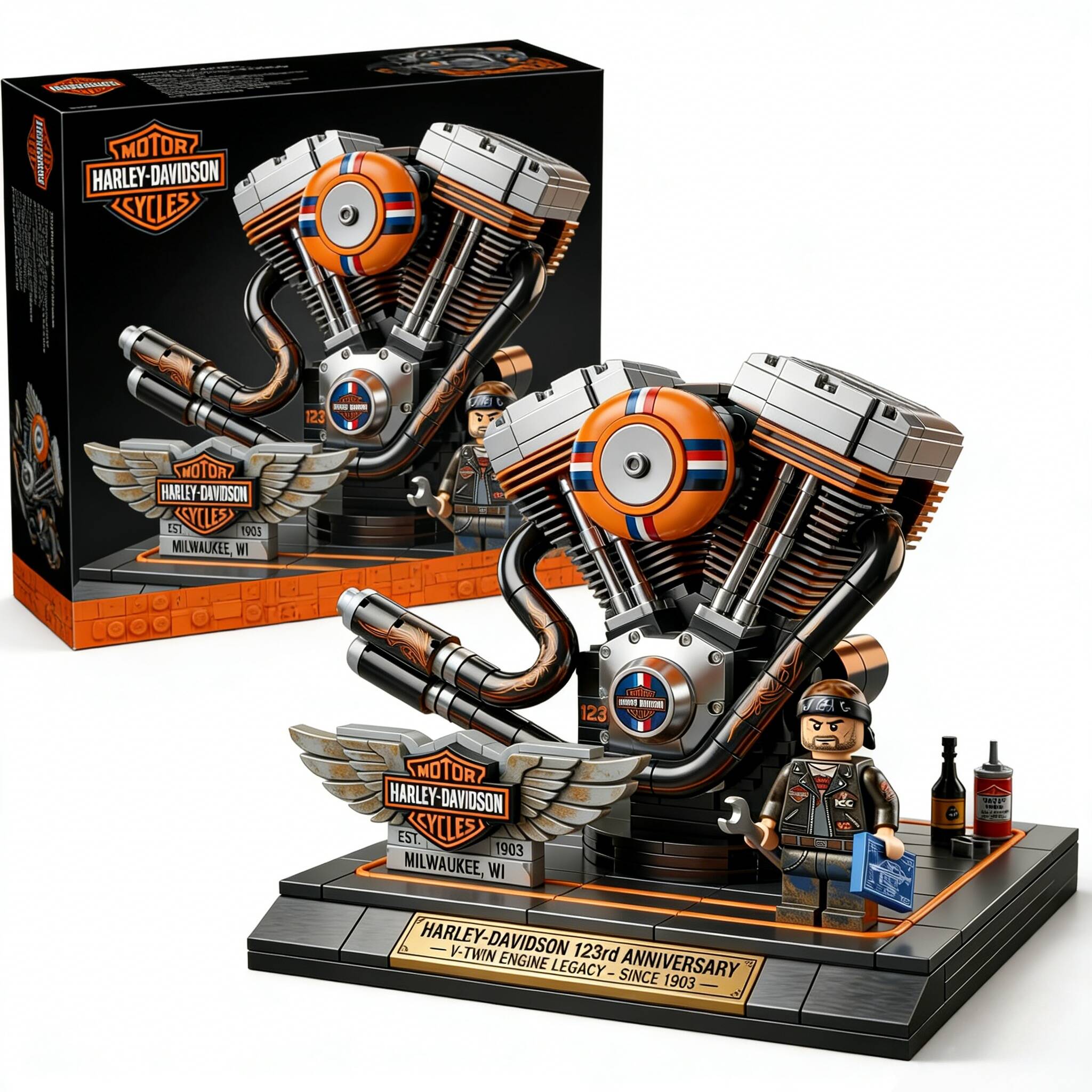 Harley-Davidson V-Twin Engine Building Set🛠️🏍️