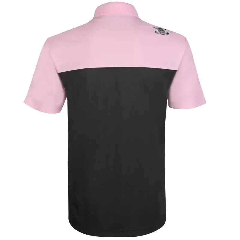 2-Tone Cool-Stretch Men's Golf Shirt (Black/Pink)