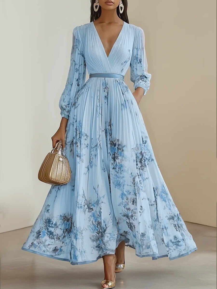 🔥Summer Arrivals🌟Women's Floral Art Print Maxi Dress