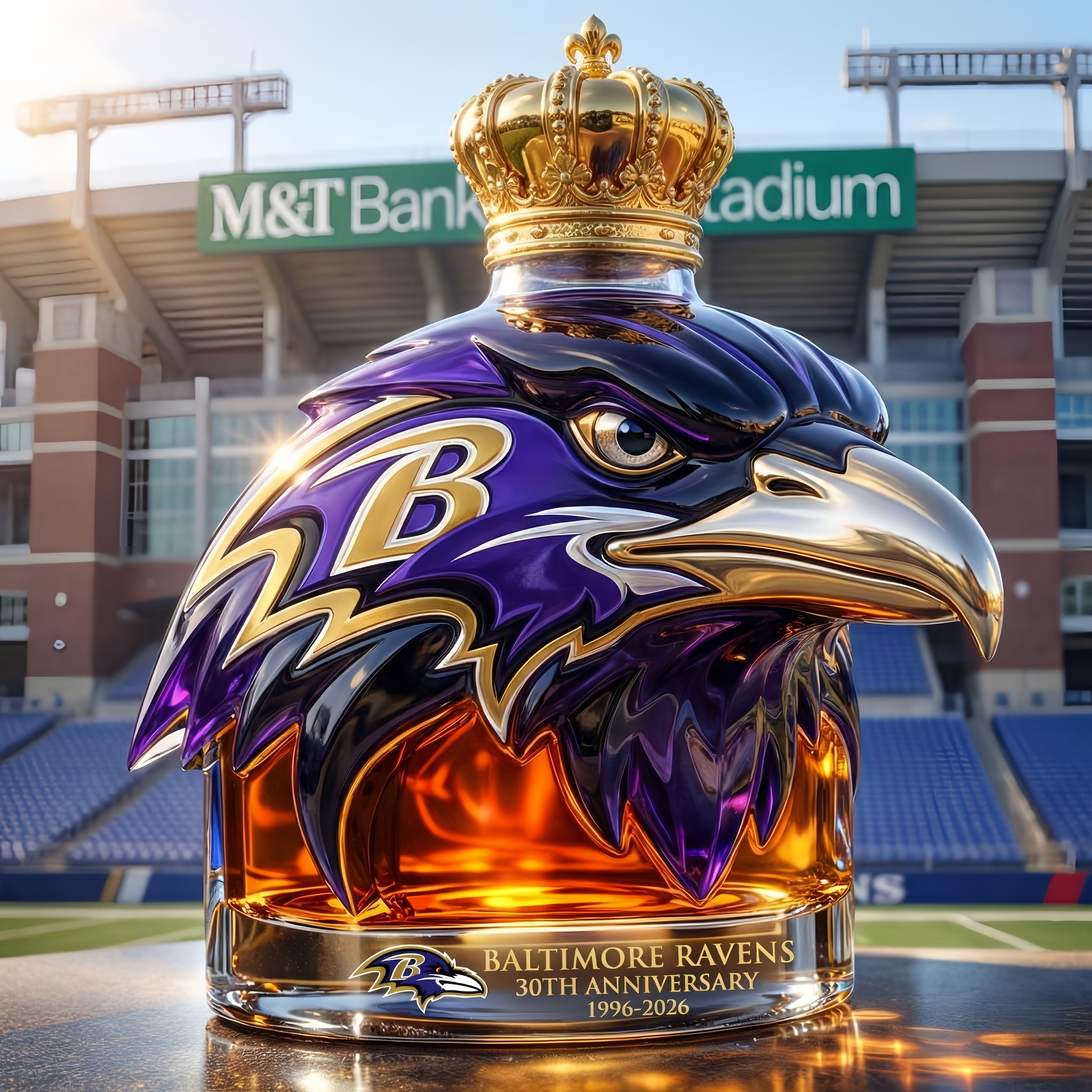 Baltimore Ravens 30th Anniversary Commemorative Whiskey Bottle