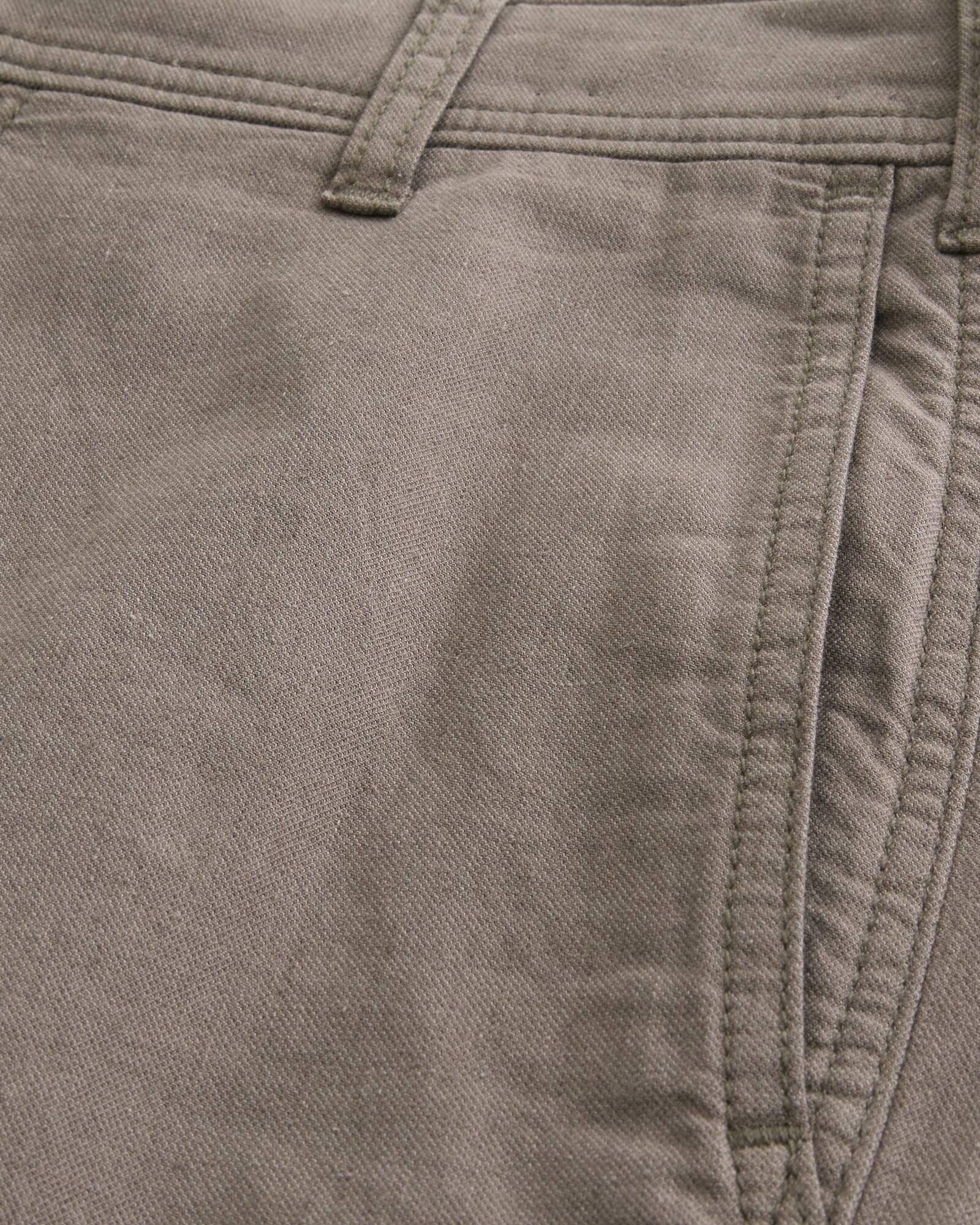 Linen-Blend Flex Waist Baggy Pants