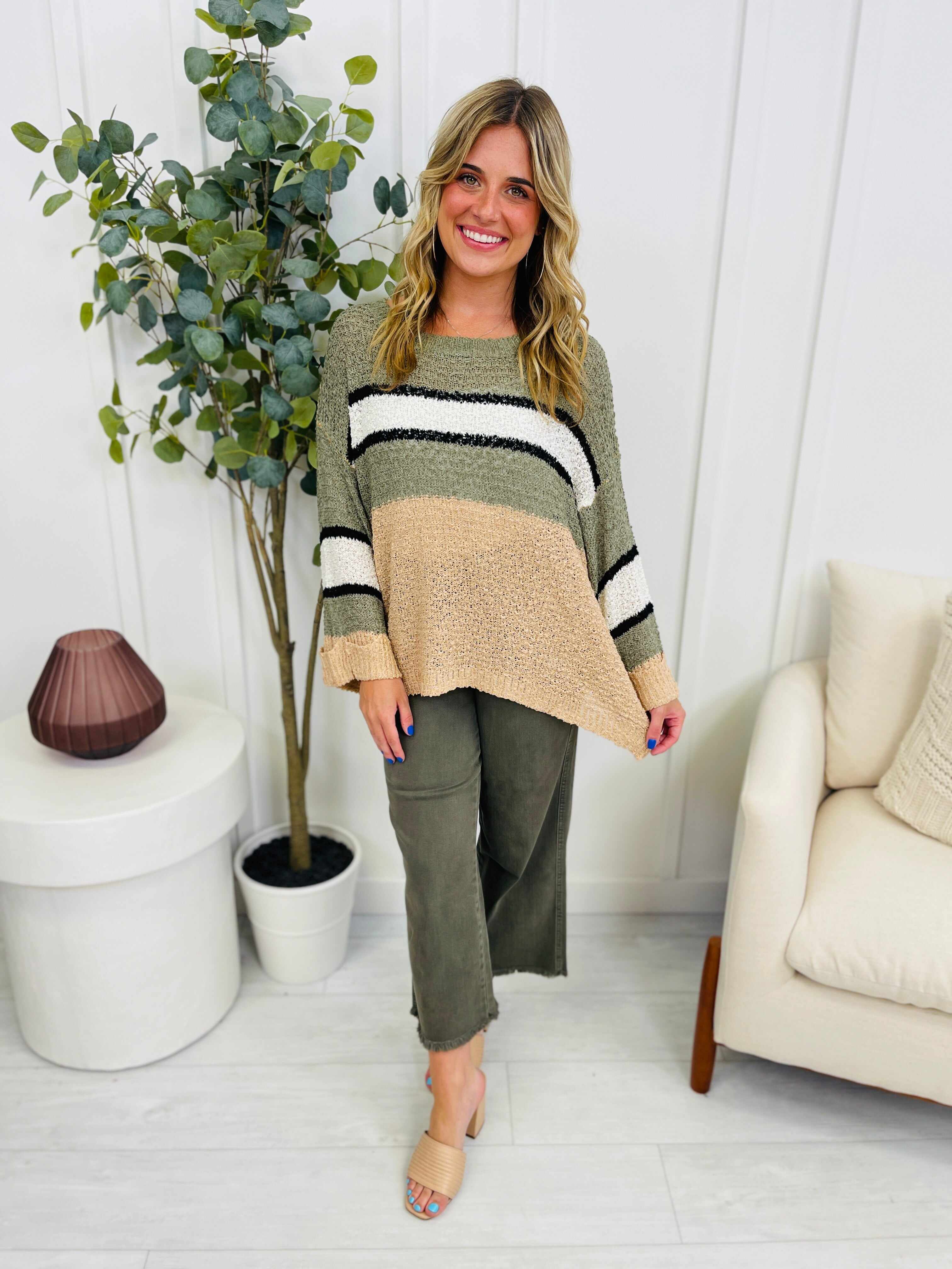 REG/CURVY Olive You Tummy Control Garment Dyed Wide Leg Cropped Jeans