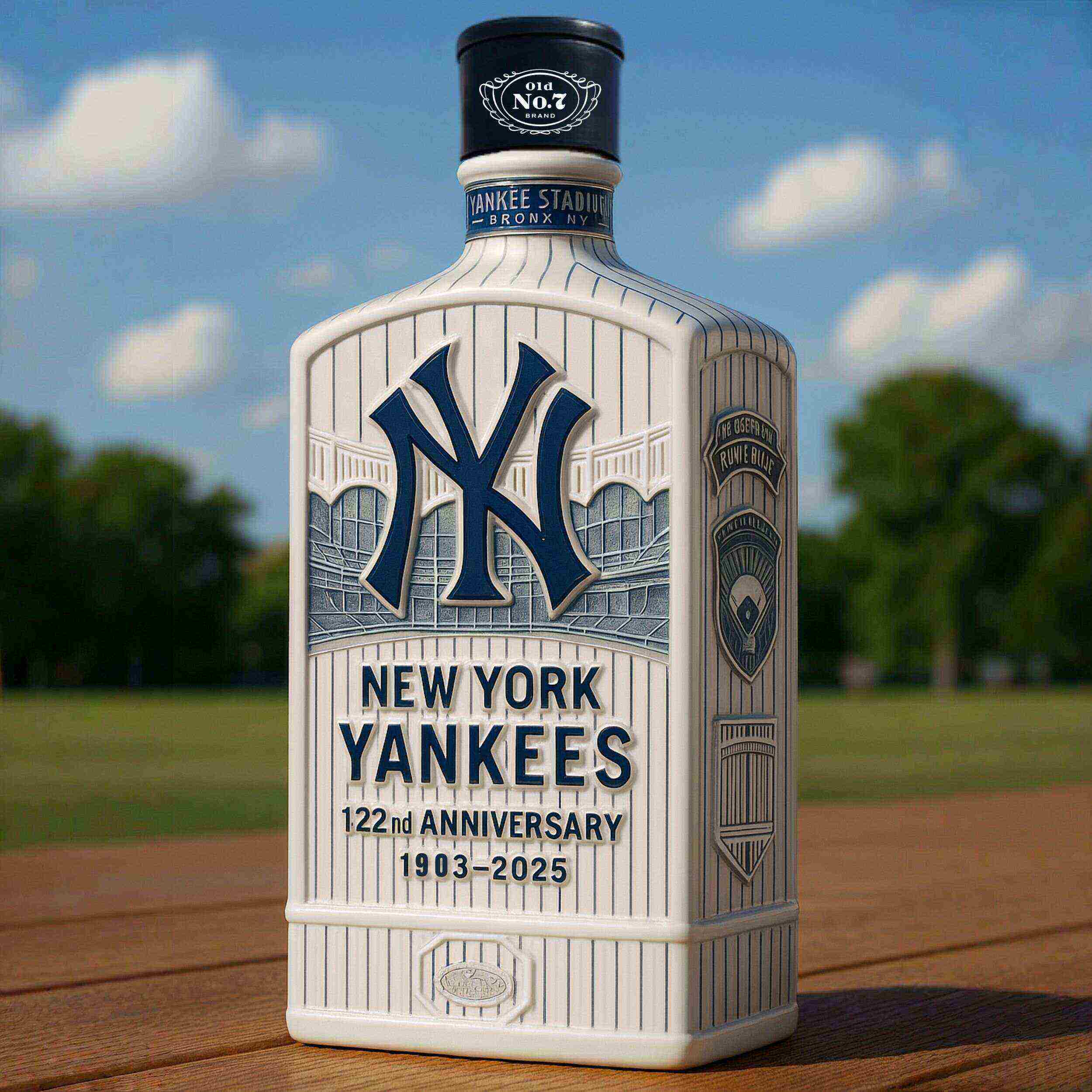 New York Yankees 122nd Anniversary Whiskey Bottle