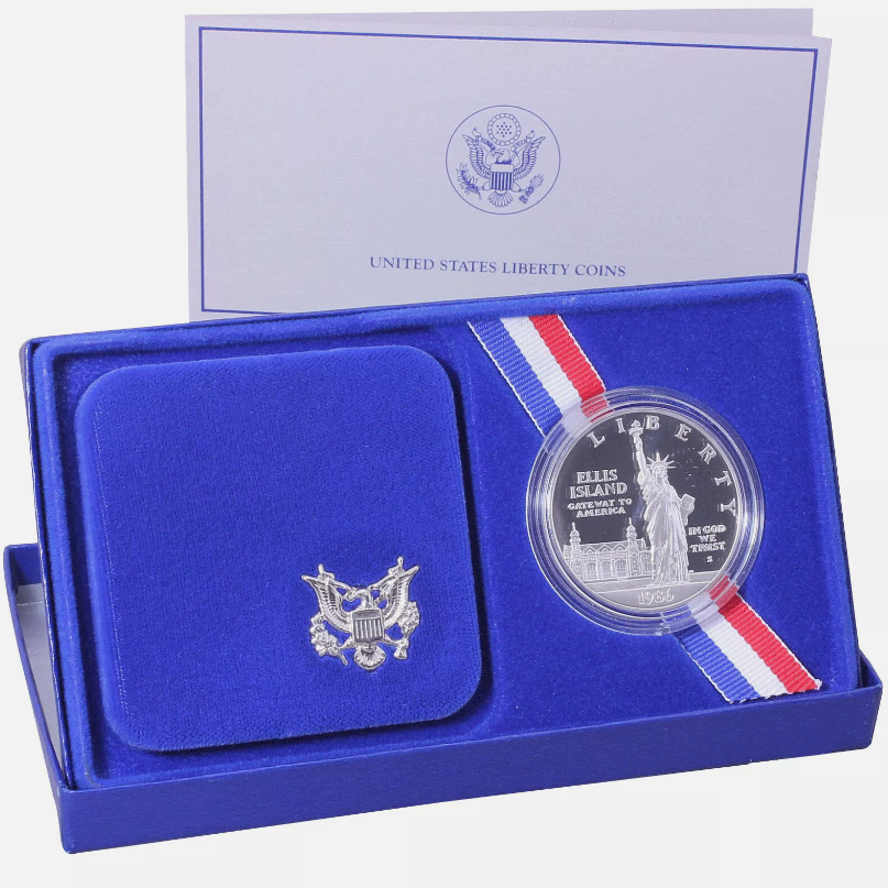 🔥1986 Statue of Liberty 100th Anniversary Silver Coin (P & S) —MS60-63💰Free Shipping