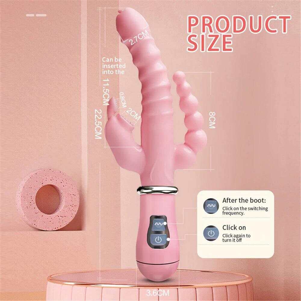 3-in-1 Dildo Vibrator – Tongue Licking, G-Spot & Clit Stimulator