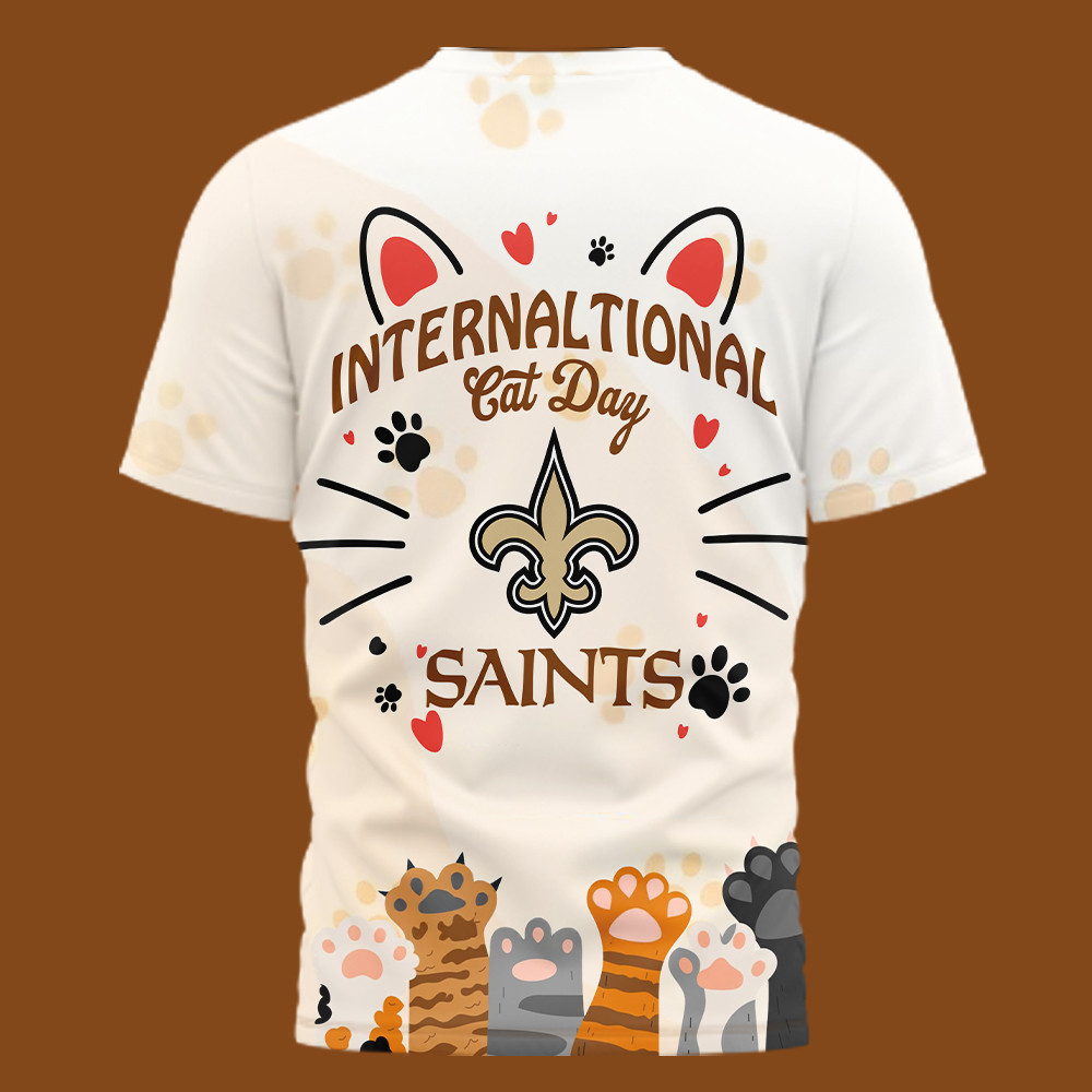 New Orleans Saints | Premium NFL International Cat Day 3D Shirt HI