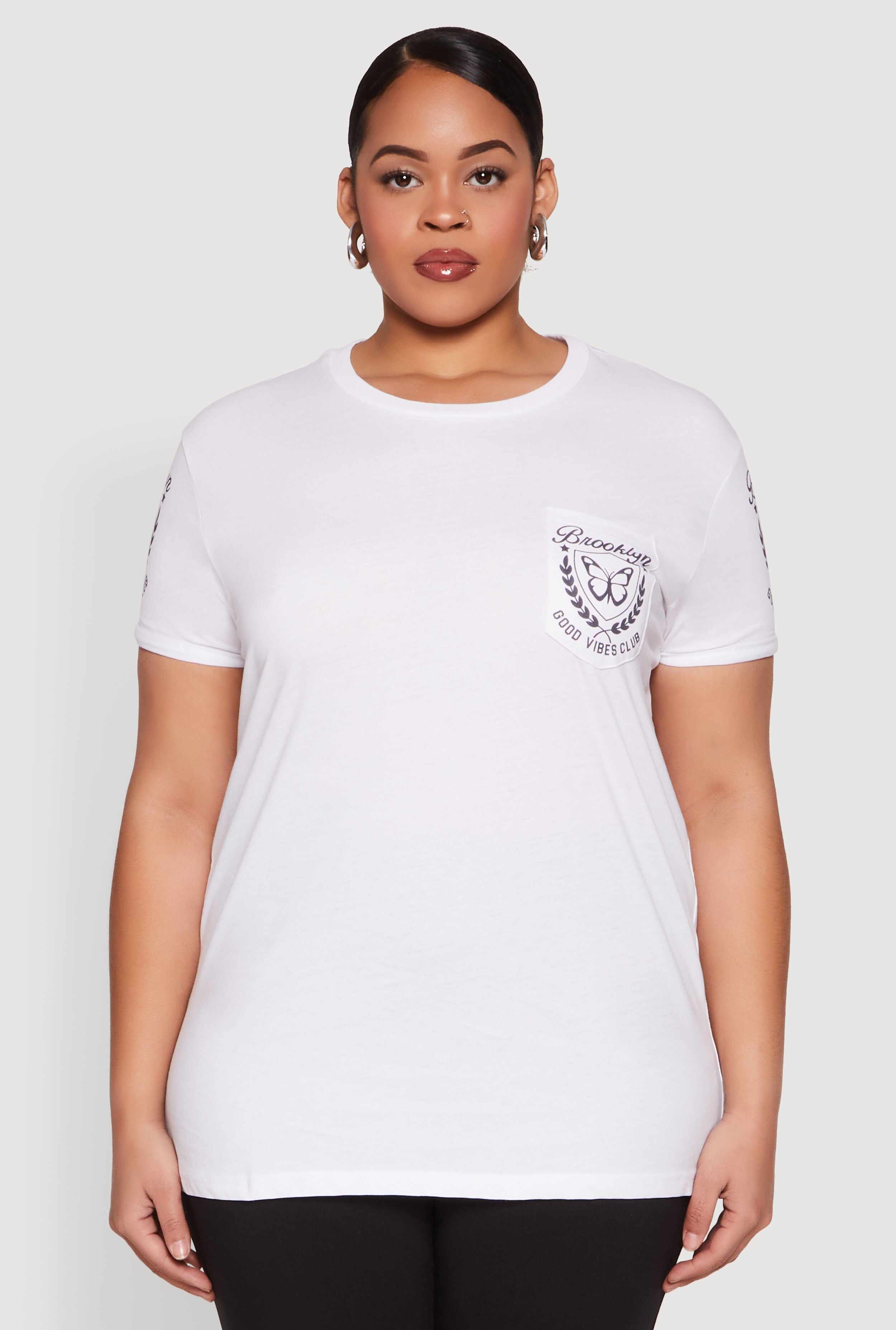 Plus Size Good Vibes Club Graphic Tee