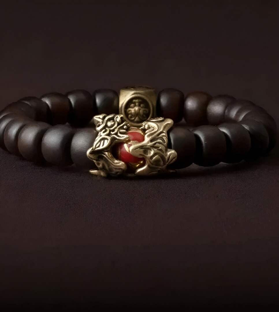 Pixiu and Four Symbols jujube wood bracelet