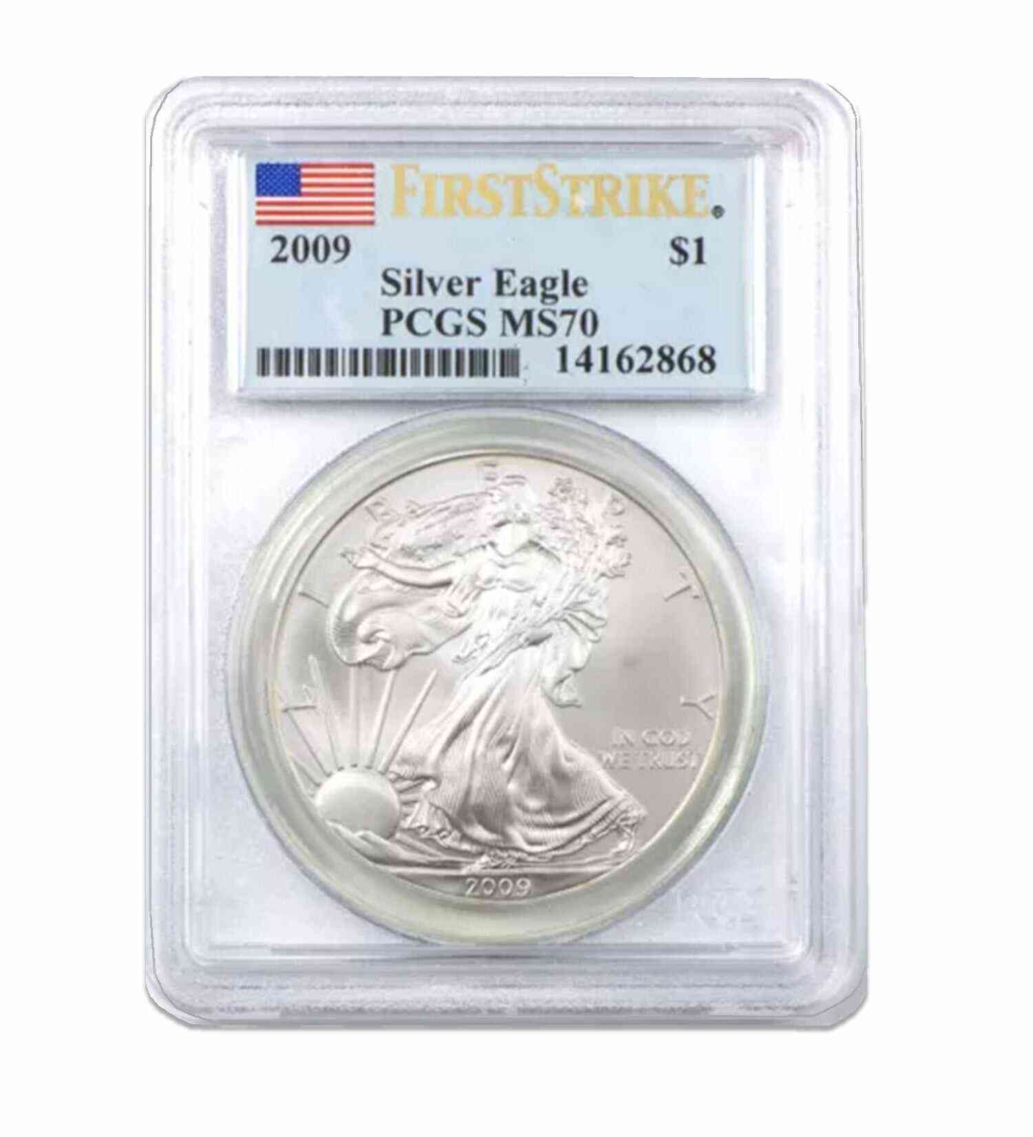 2009 $1 American Silver Eagle MS70 PCGS - First Strike