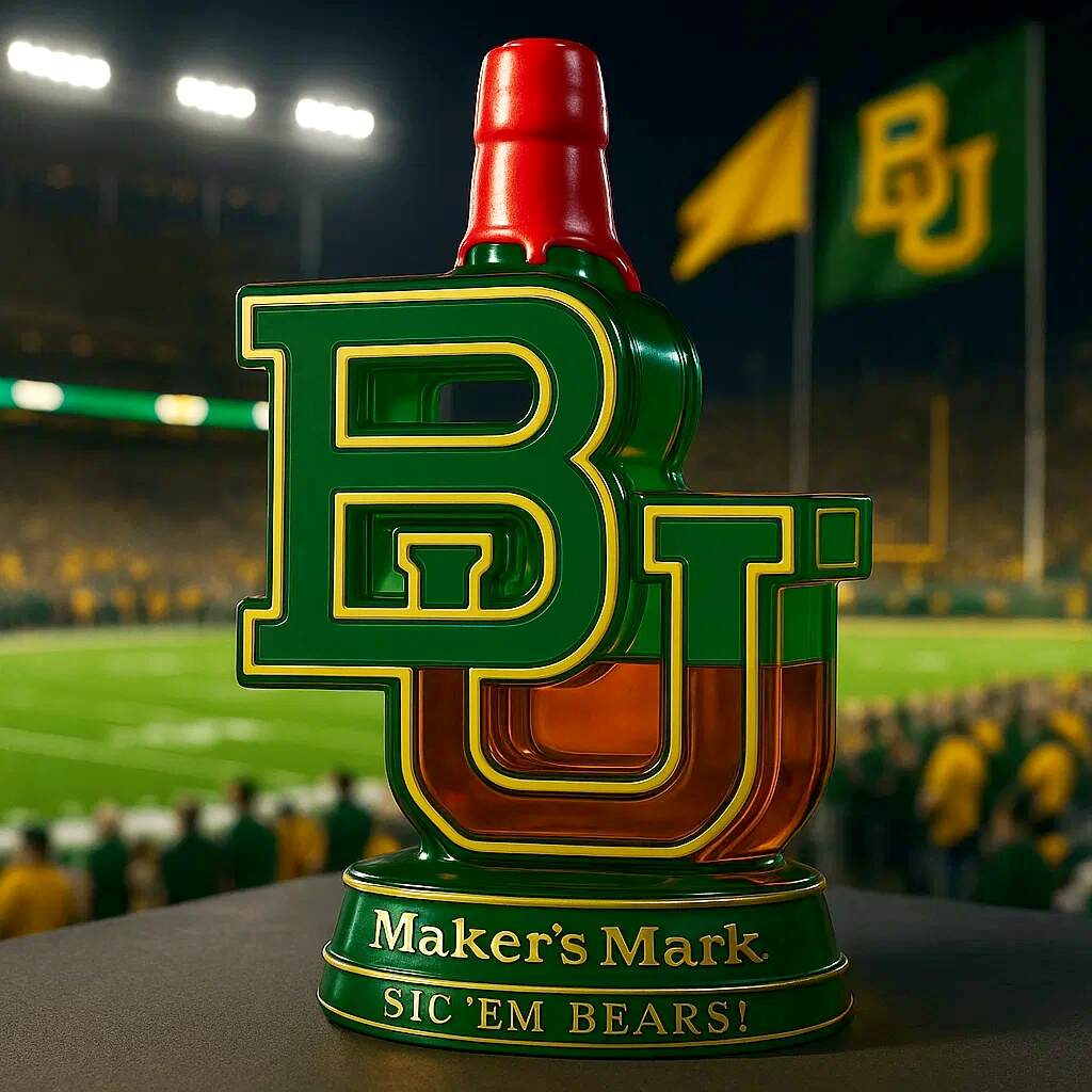 BU Baylor Bears Logo Limited Edition Whiskey Bottle