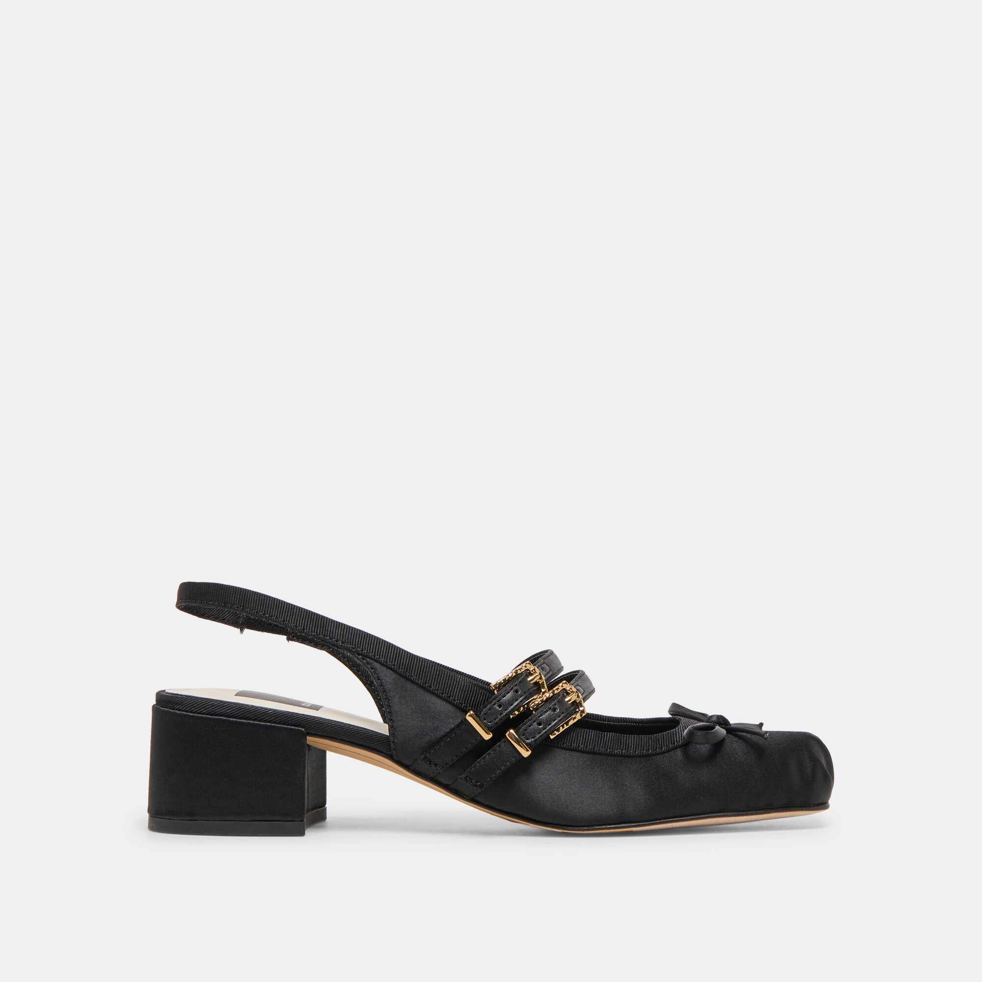 LORIS HEELS ONYX SATIN