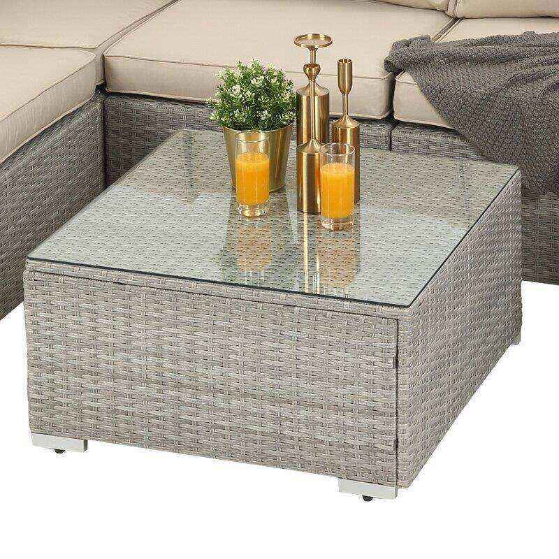Polla Wicker/Rattan 4 - Person Seating Group with Cushions