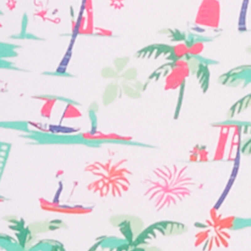 Plus Size Palm Tree Tropical Print One Piece Swimsuit