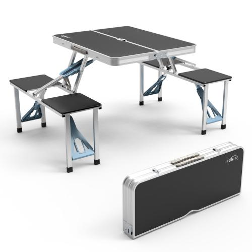 4 Ft Camping Picnic Table Set with 4 Seats