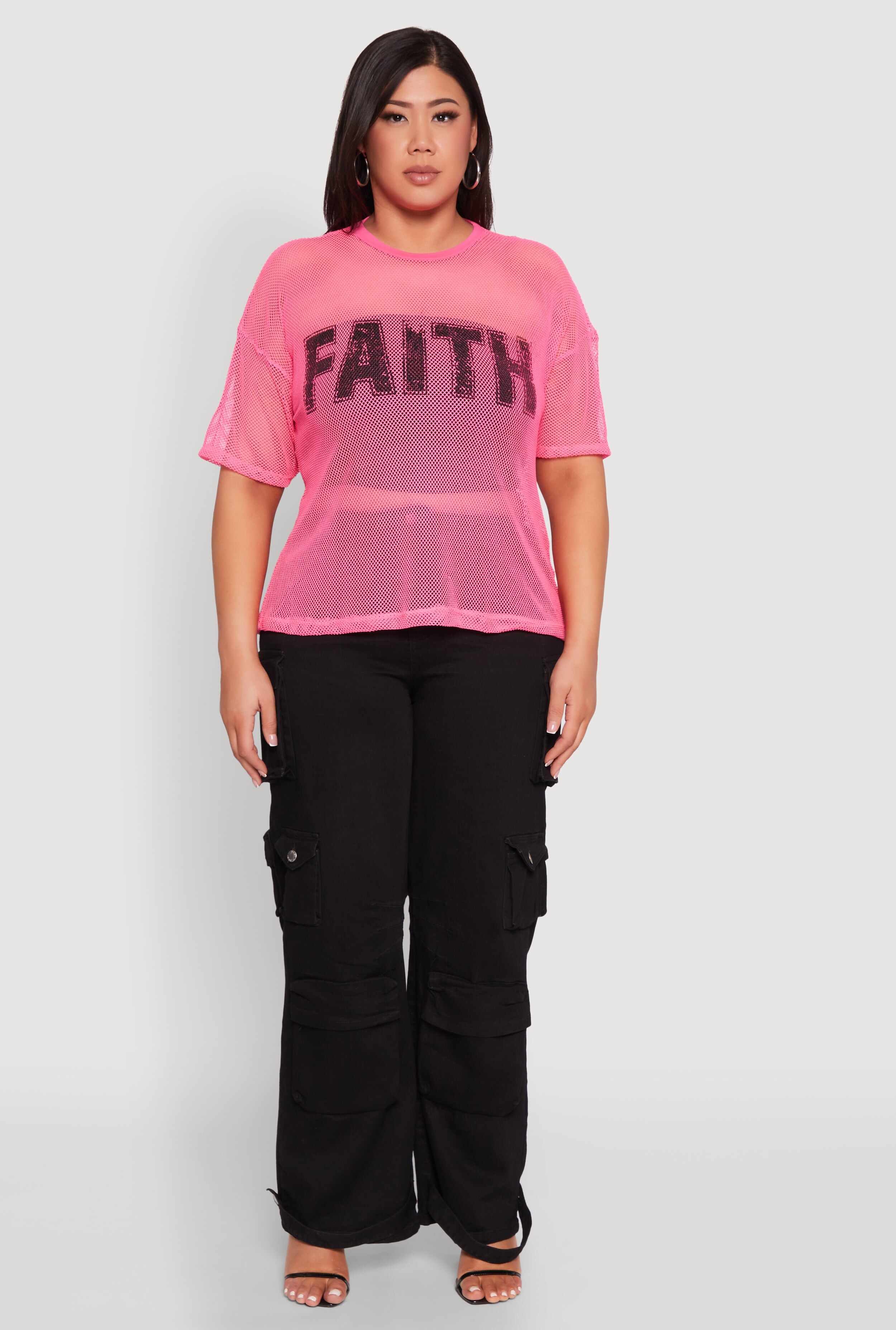 Plus Size Faith Fishnet Top