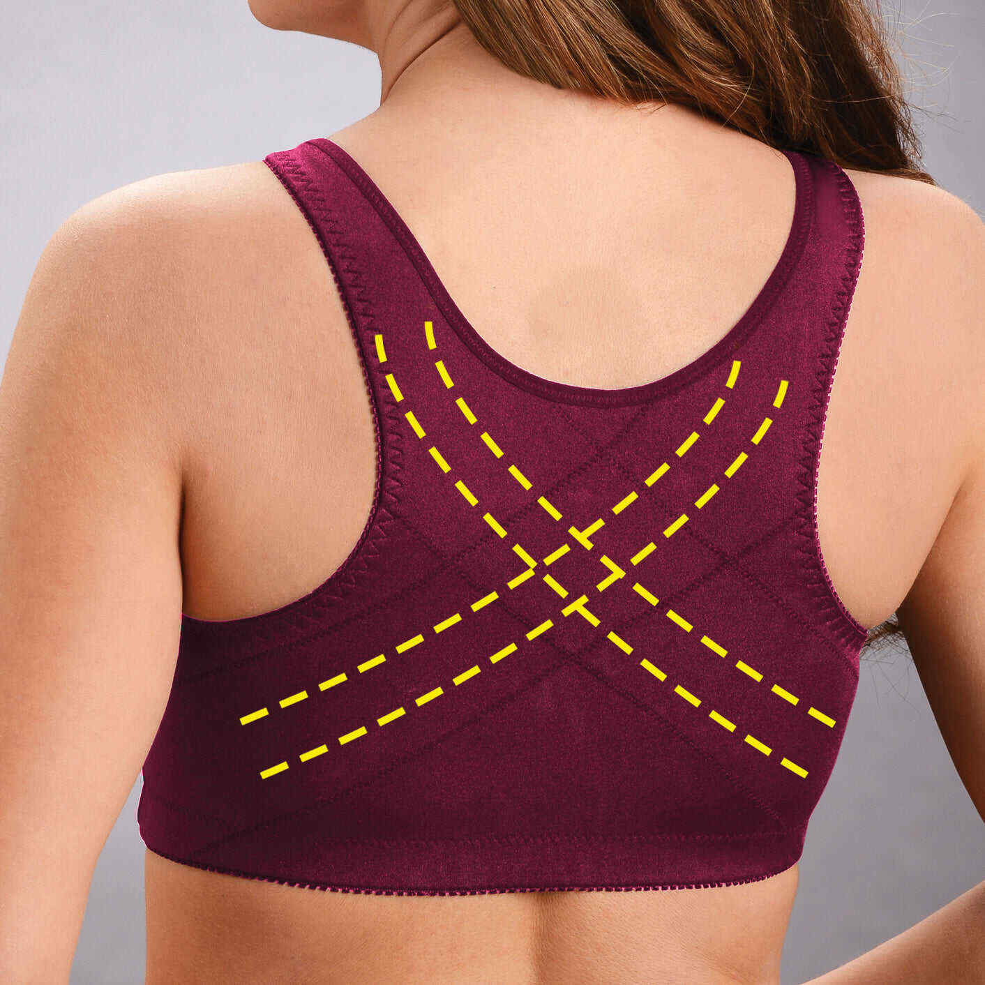Front hooks, stretch-lace, super-lift, and posture correction �C ALL IN ONE BRA!