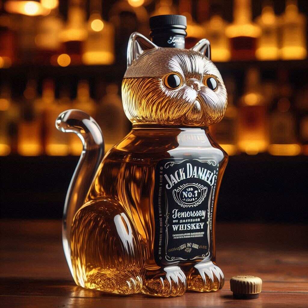 Exotic Shorthair Whiskey Bottle