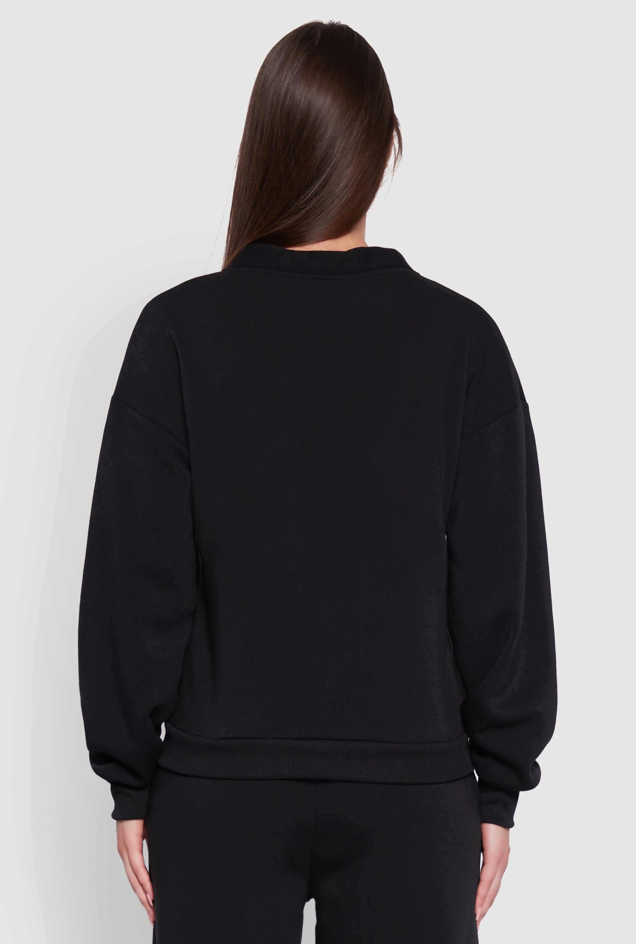 Oversized Fleece Lined V-Neck Button Front Cardigan